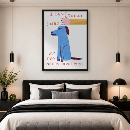 I Cannot Today Blue Dog Wall Art 4