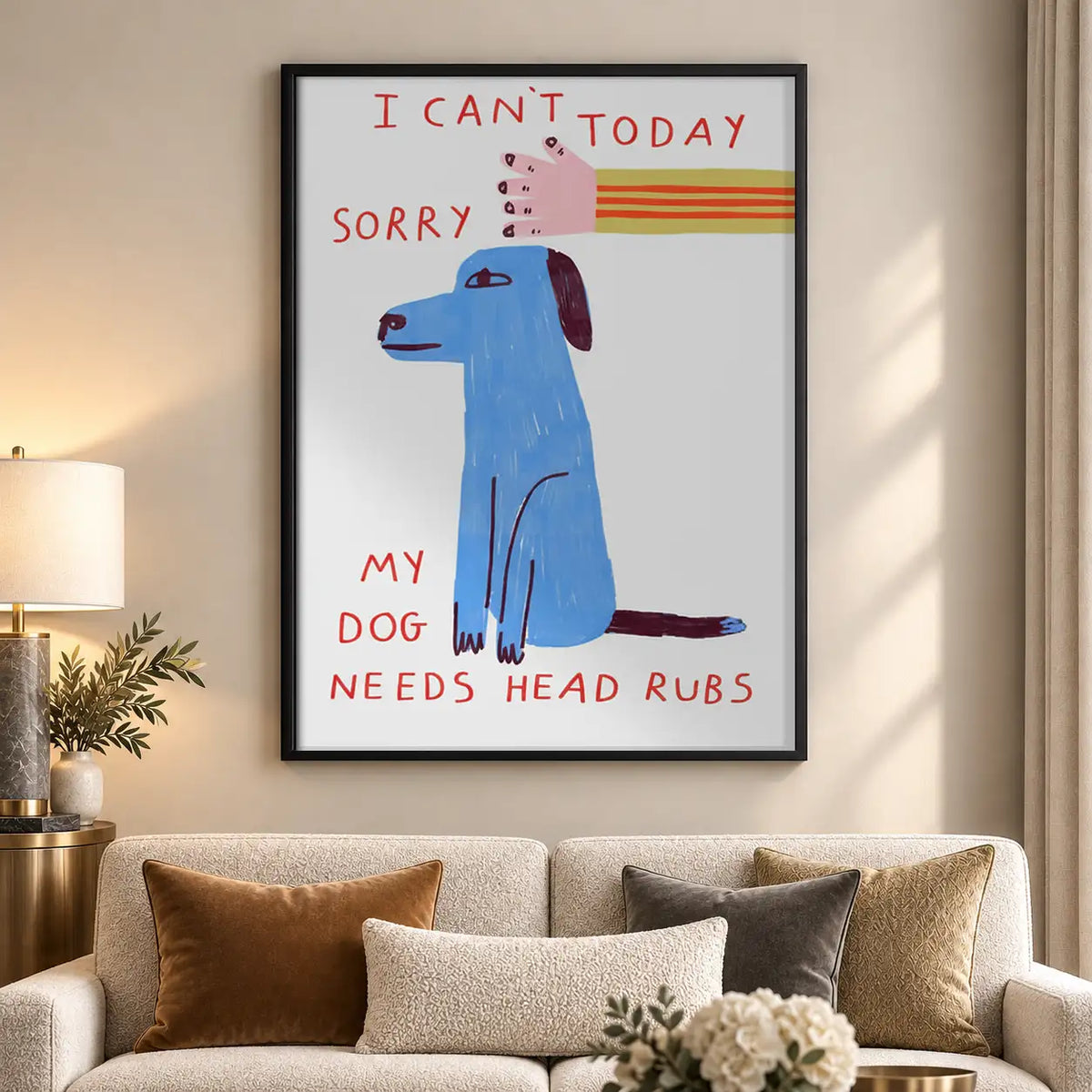 I Cannot Today Blue Dog Wall Art 5