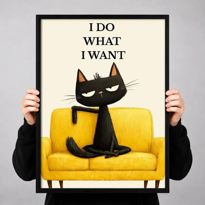 I Do What I Want Sofa Cat Wall Art 3