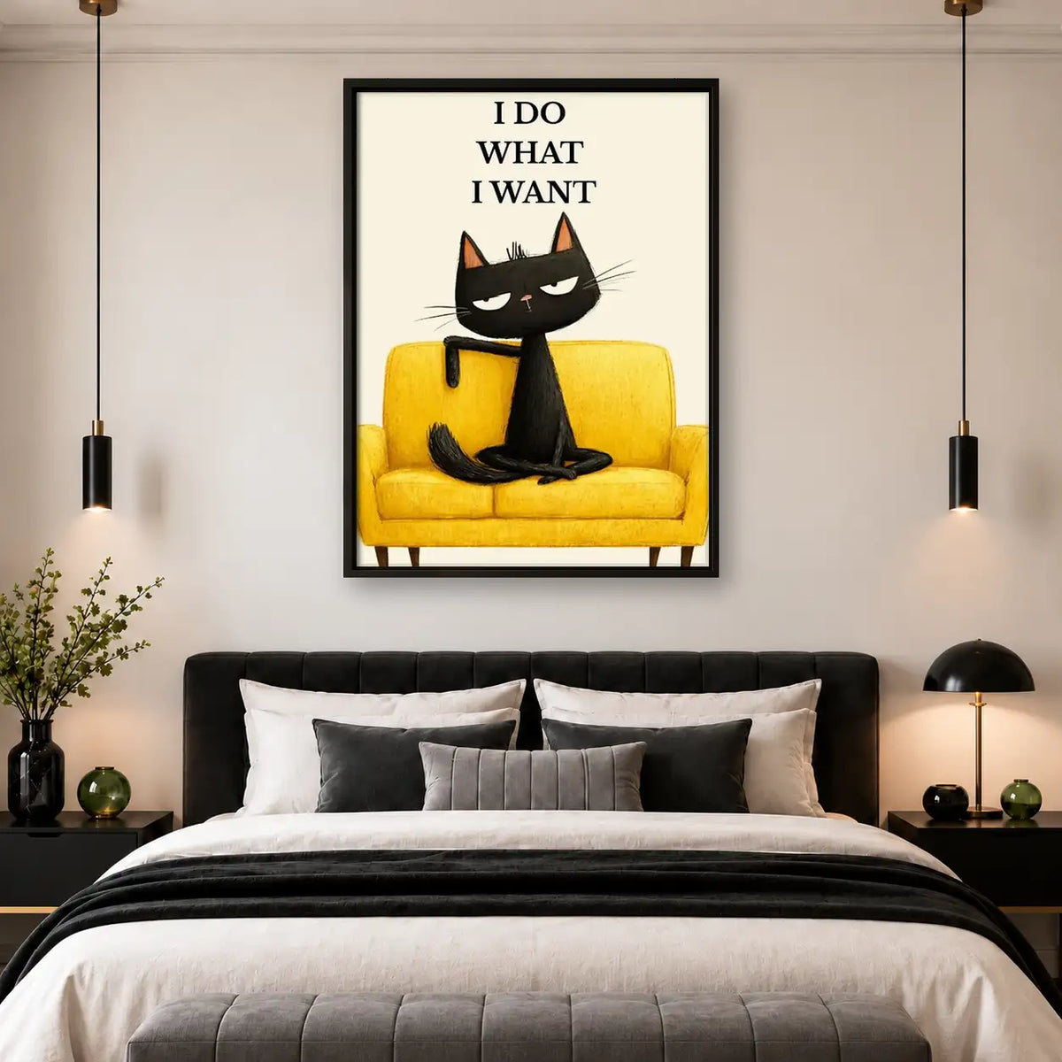 I Do What I Want Sofa Cat Wall Art 4