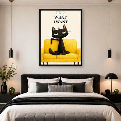 I Do What I Want Sofa Cat Wall Art 4