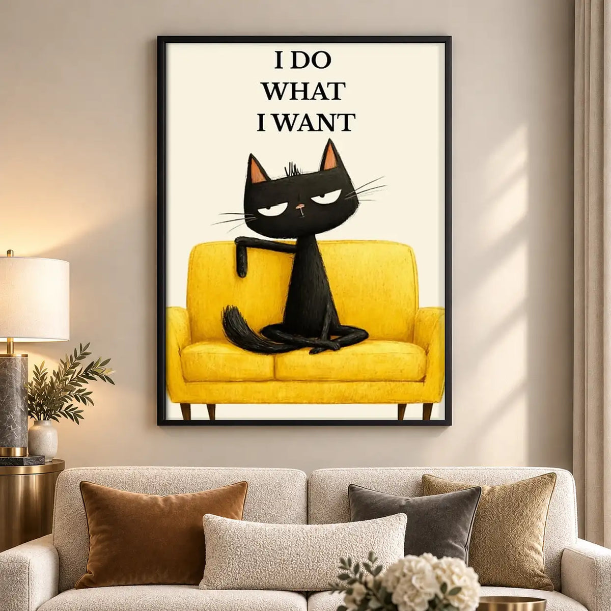 I Do What I Want Sofa Cat Wall Art 5