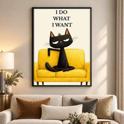 I Do What I Want Sofa Cat Wall Art 5