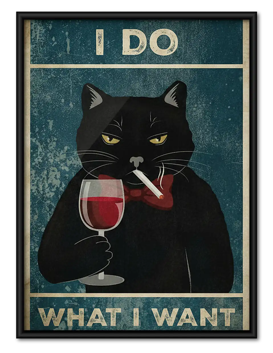 I Do What I Want Wine Cat Wall Art 1