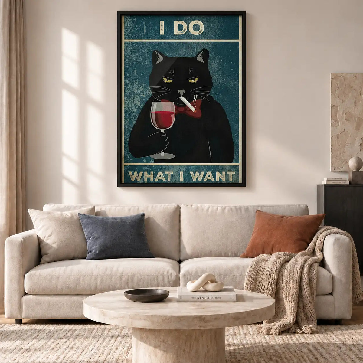 I Do What I Want Wine Cat Wall Art 2
