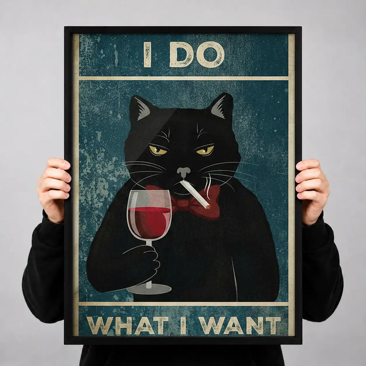I Do What I Want Wine Cat Wall Art 3