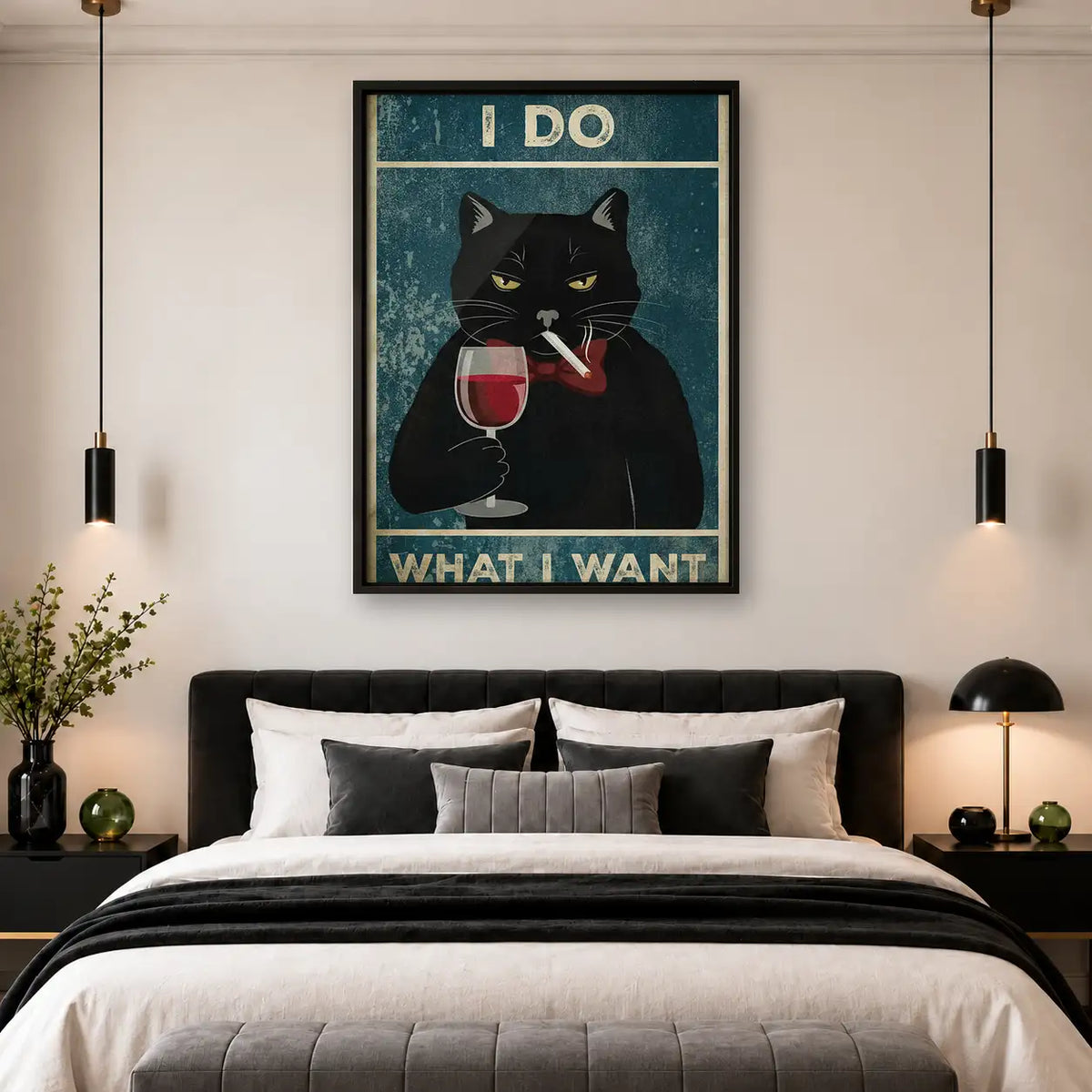 I Do What I Want Wine Cat Wall Art 4