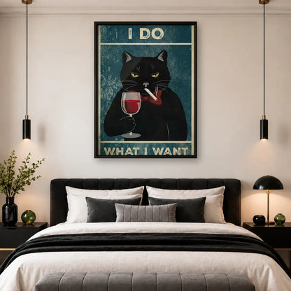I Do What I Want Wine Cat Wall Art 4