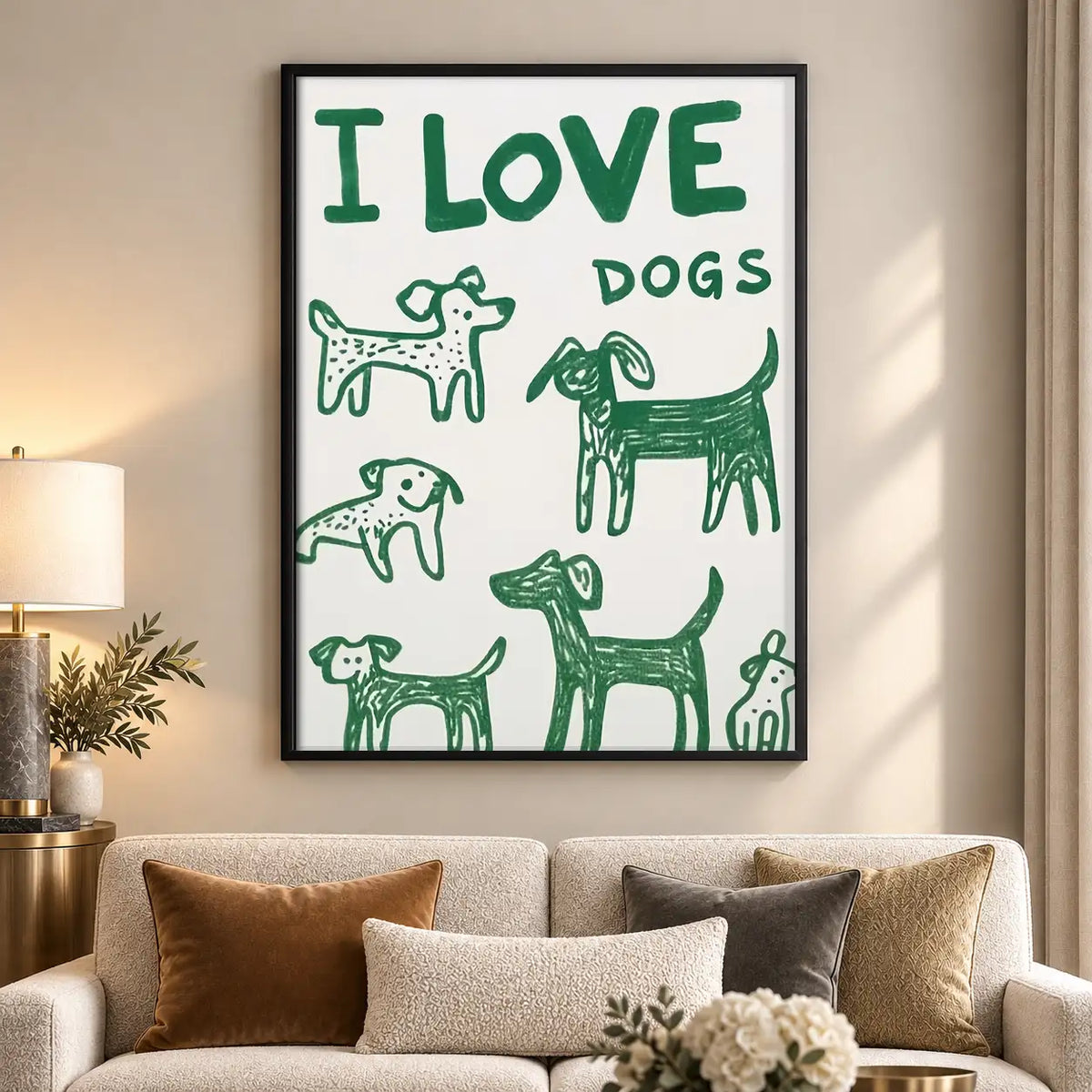 I Love Dogs Typography Wall Art 5