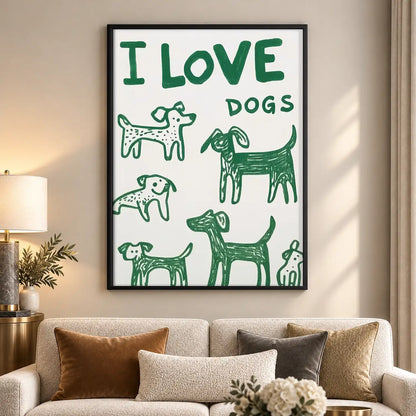 I Love Dogs Typography Wall Art 5