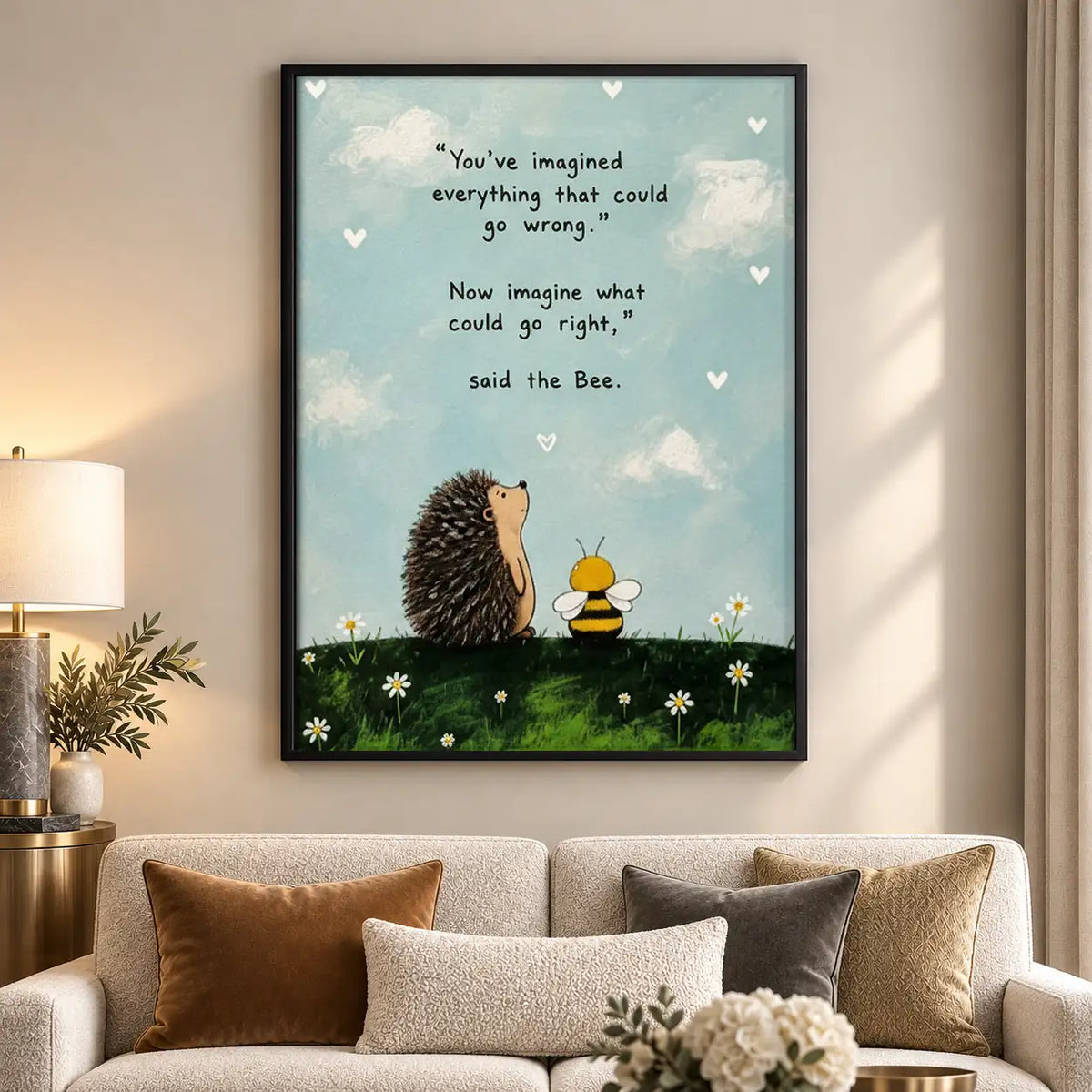 Imagine What Could Go Right Hedgehog Wall Art 5