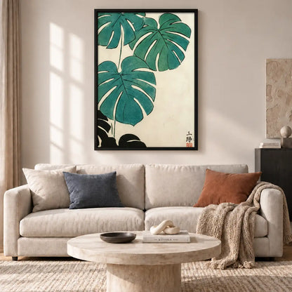 Japanese Monstera Leaf Print Wall Art 2