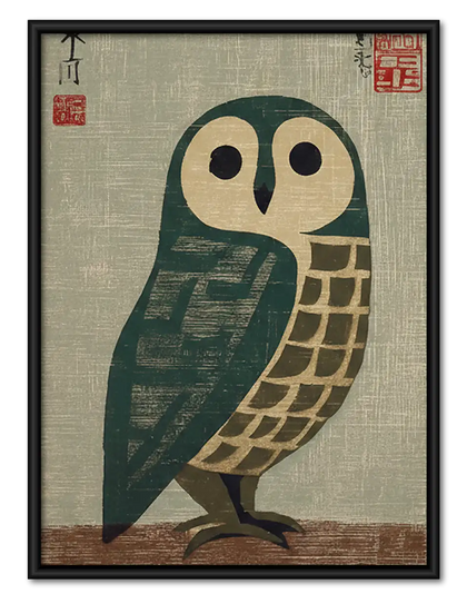 Japanese Owl Graphic Wall Art