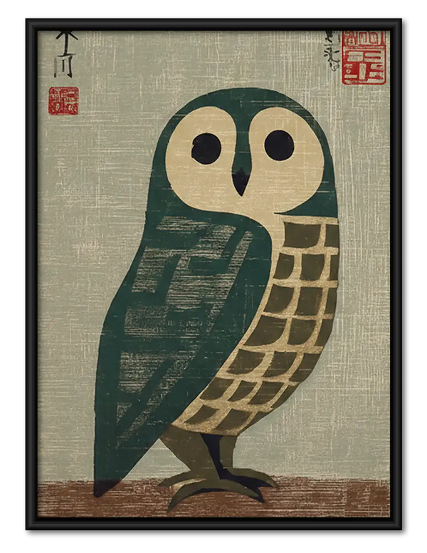 Japanese Owl Graphic Wall Art