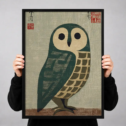 Japanese Owl Graphic Wall Art 3