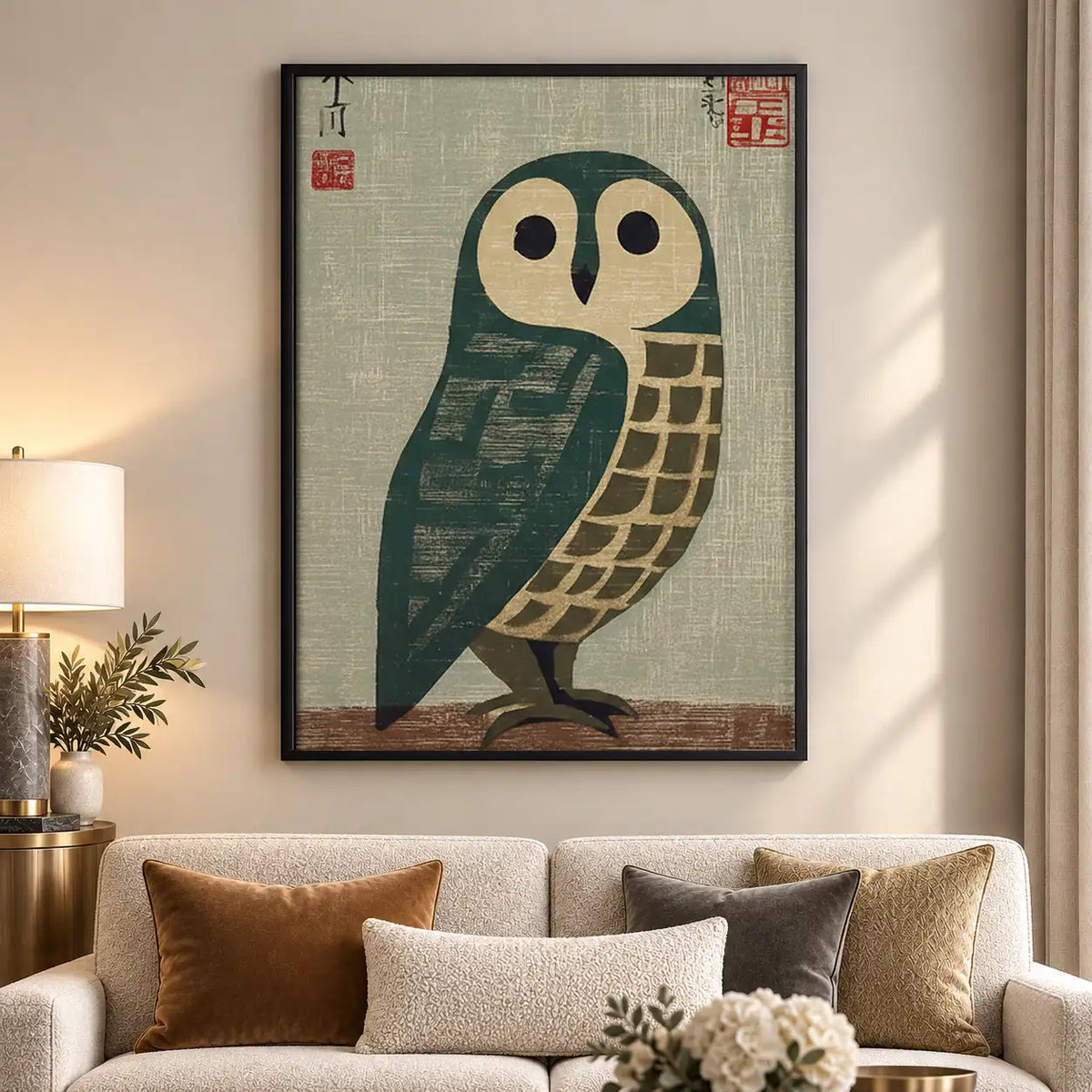 Japanese Owl Graphic Wall Art 5
