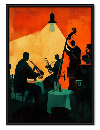 Jazz Musicians in Orange Club Wall Art