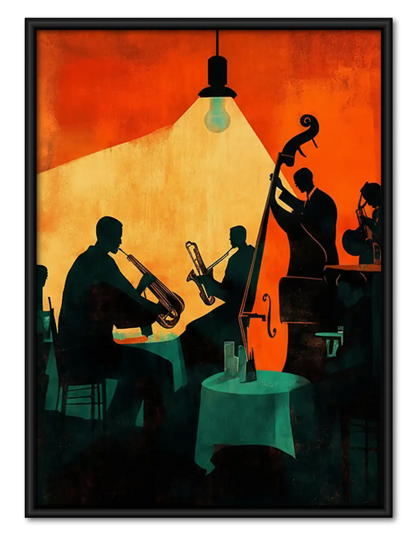 Jazz Musicians in Orange Club Wall Art