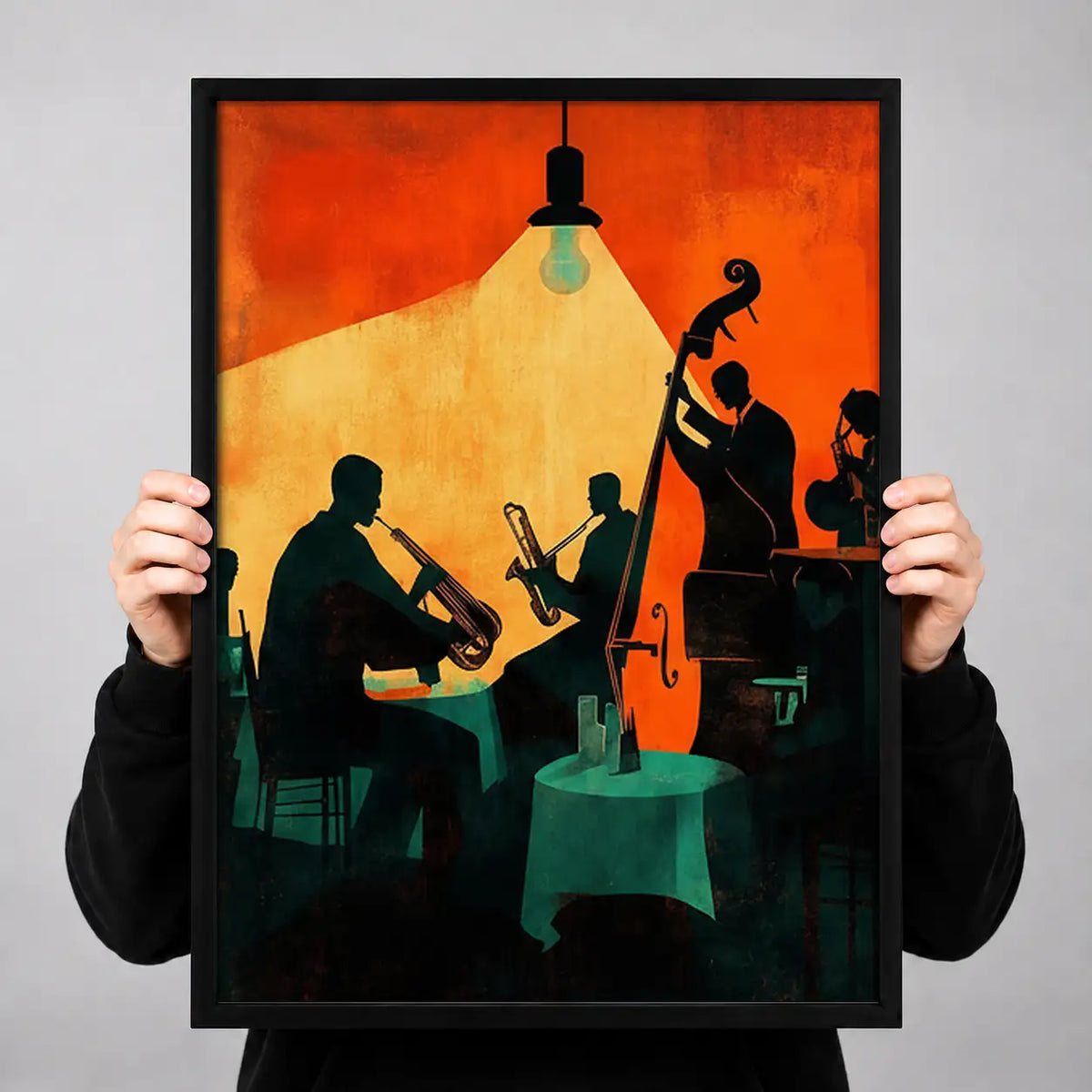 Jazz Musicians in Orange Club Wall Art 3