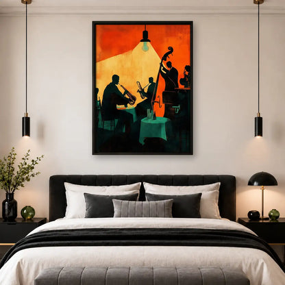 Jazz Musicians in Orange Club Wall Art 4