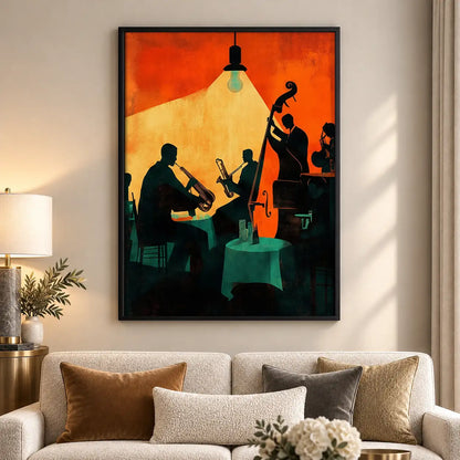 Jazz Musicians in Orange Club Wall Art 5