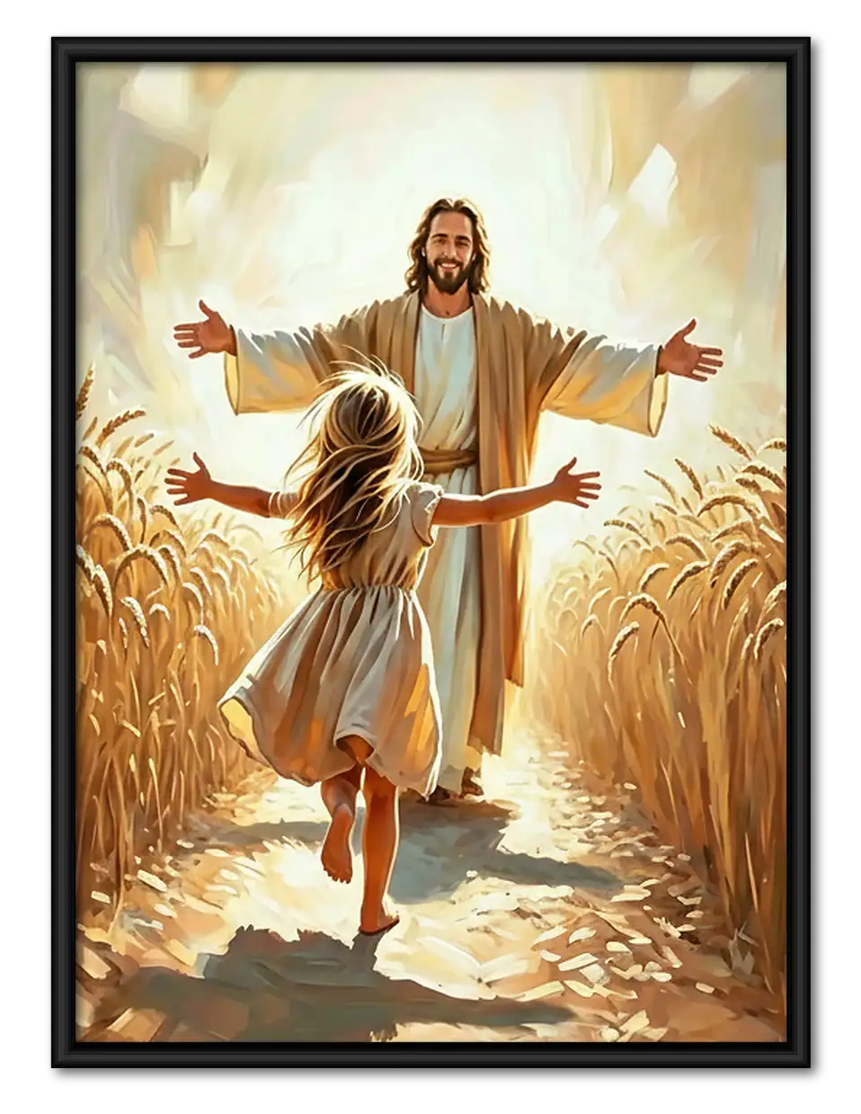 Jesus Welcoming Child in Wheat Field Wall Art 1