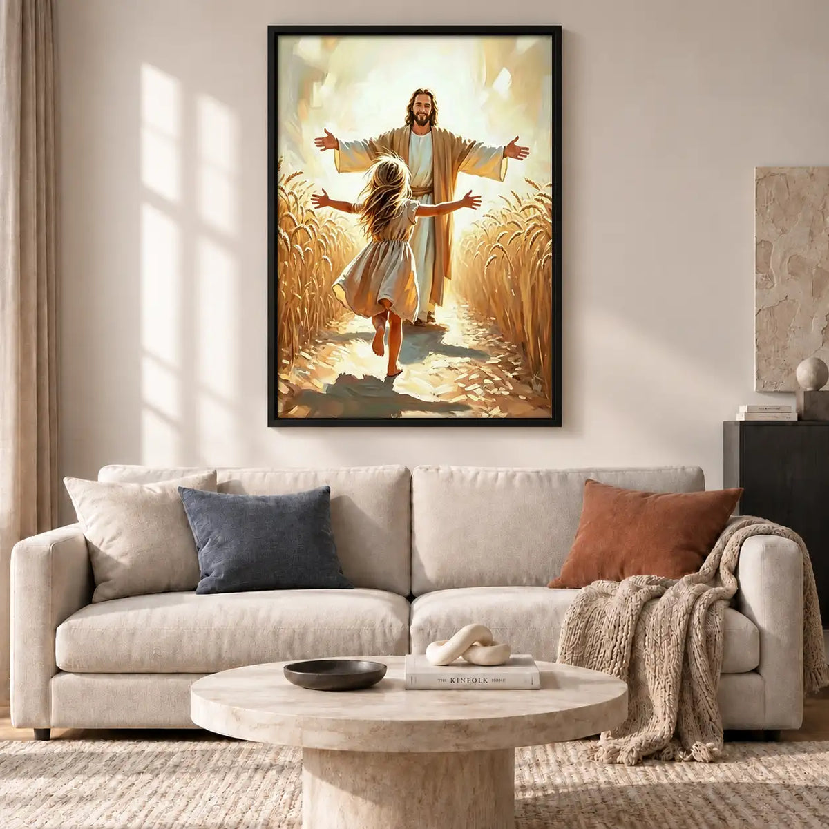 Jesus Welcoming Child in Wheat Field Wall Art 2