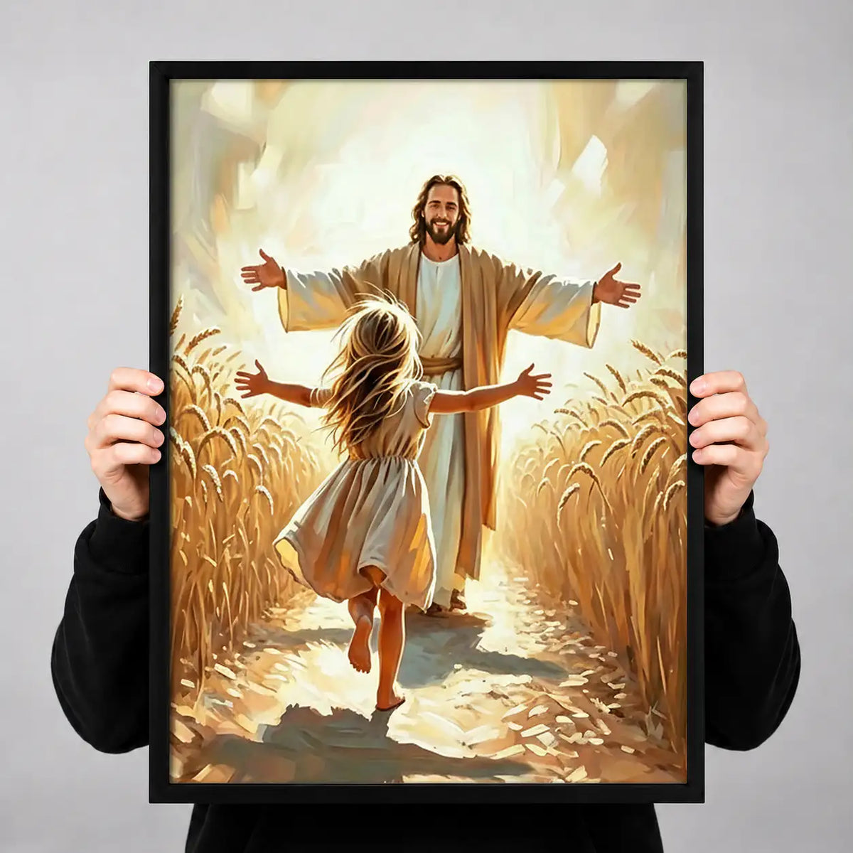 Jesus Welcoming Child in Wheat Field Wall Art 3