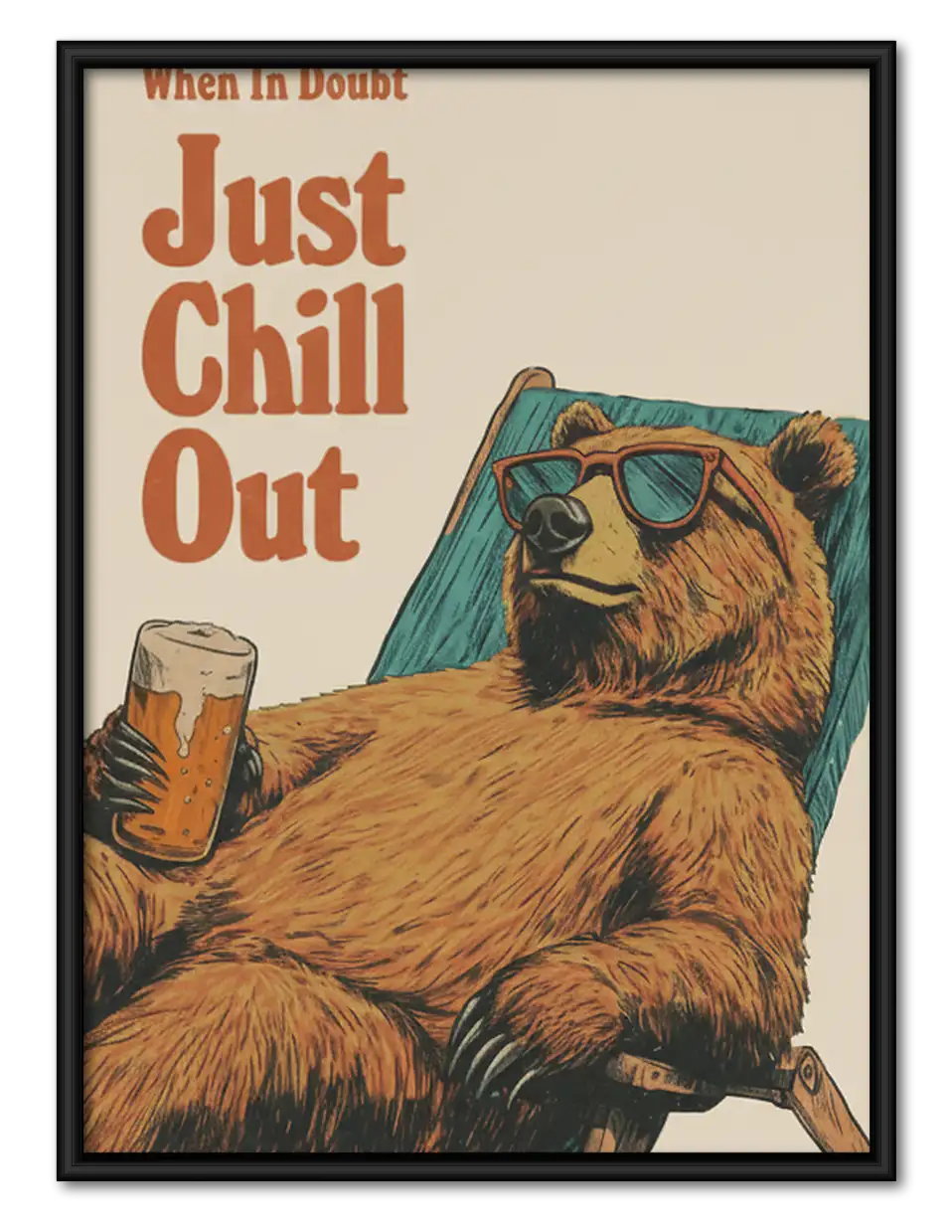 Just Chill Out Bear Wall Art 1