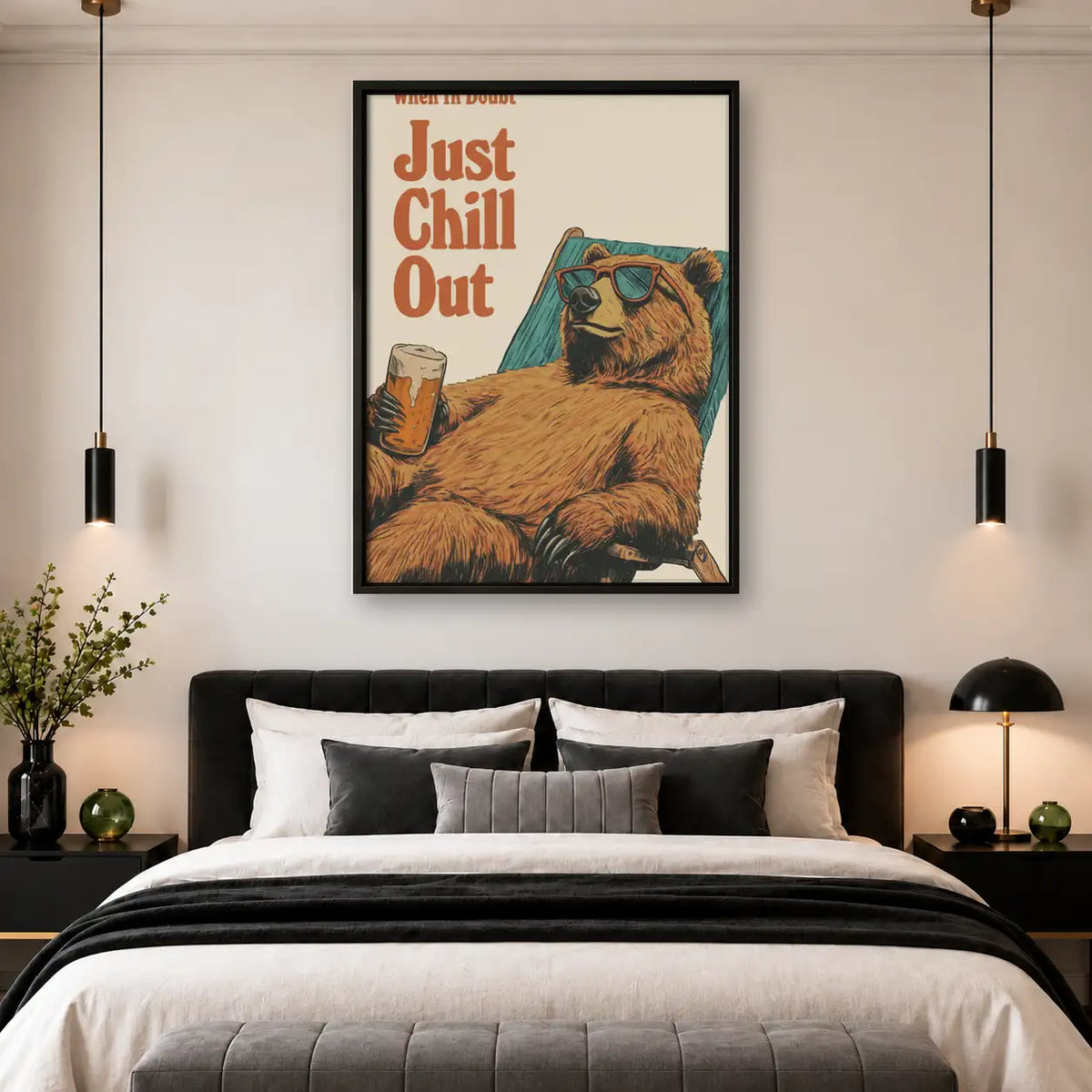 Just Chill Out Bear Wall Art 4
