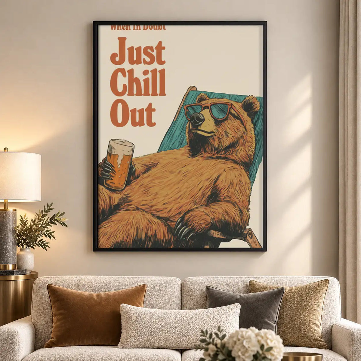Just Chill Out Bear Wall Art 5