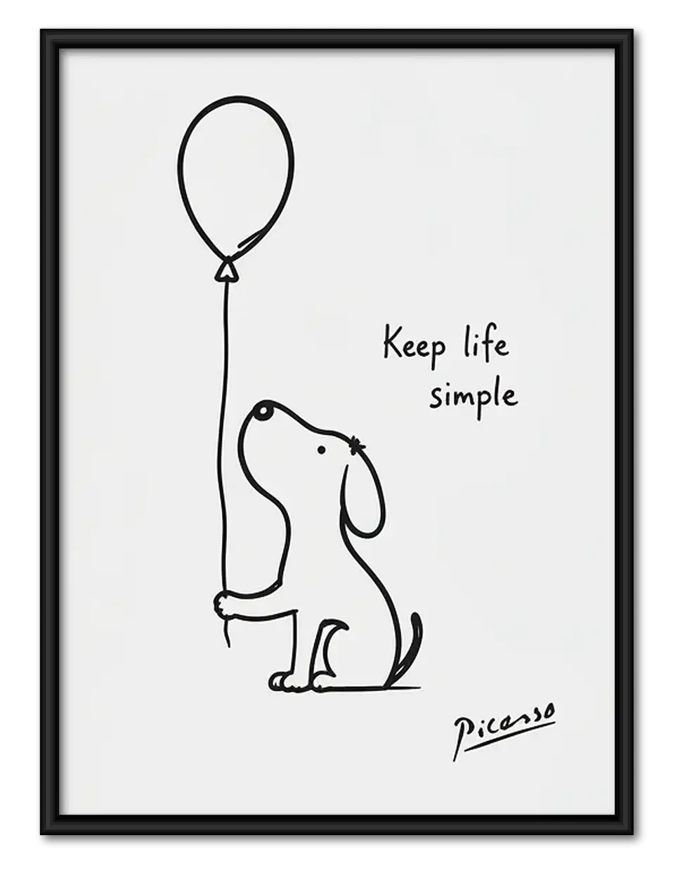 Keep Life Simple Dog and Balloon Wall Art 1