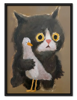 Kitten Wearing Bird Costume Wall Art