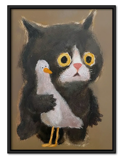 Kitten Wearing Bird Costume Wall Art