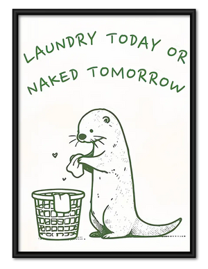 Laundry Today Dinosaur Typography Wall Art