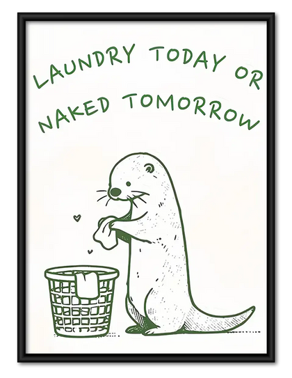 Laundry Today Dinosaur Typography Wall Art