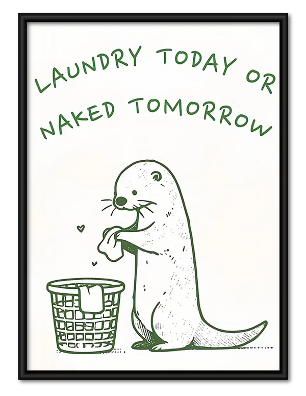 Laundry Today Dinosaur Typography Wall Art