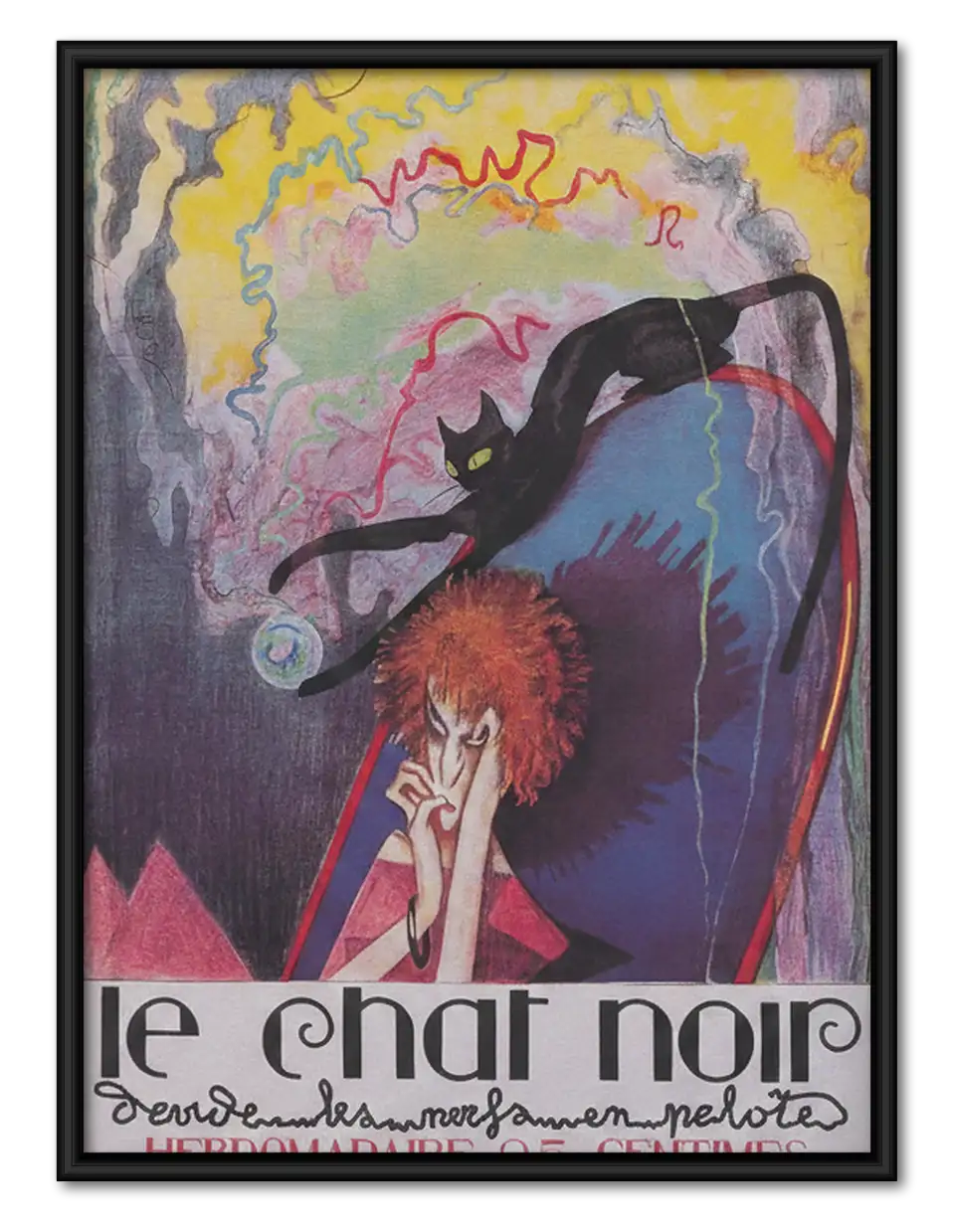 Le Chat Noir Abstract Black Cat Wall Art 1