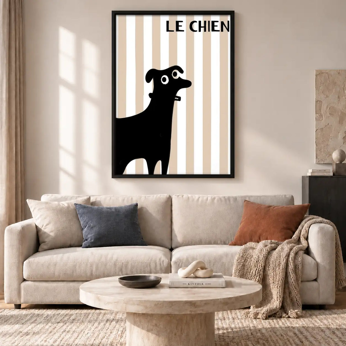 Le Chien Striped Dog Silhouette Wall Art 2