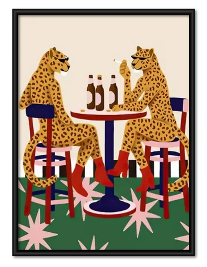 Leopards Dining Together Wall Art 1