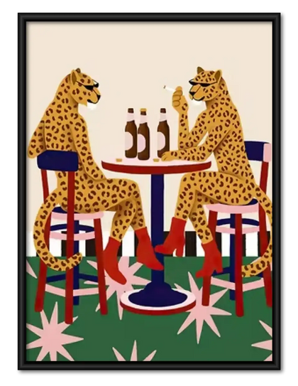 Leopards Dining Together Wall Art