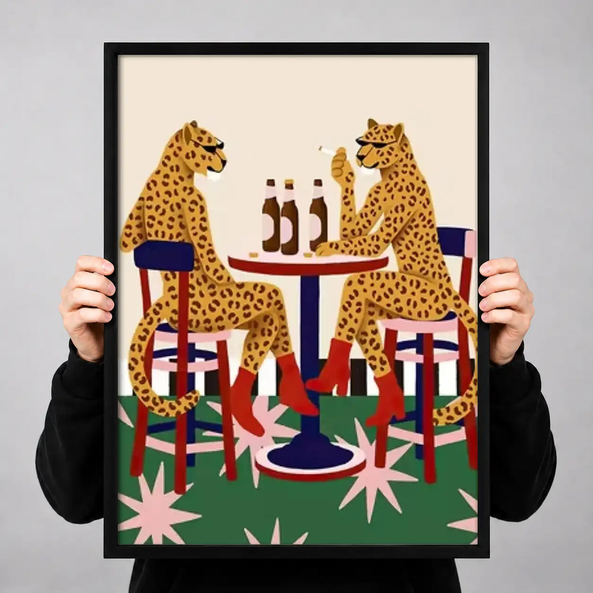 Leopards Dining Together Wall Art 3