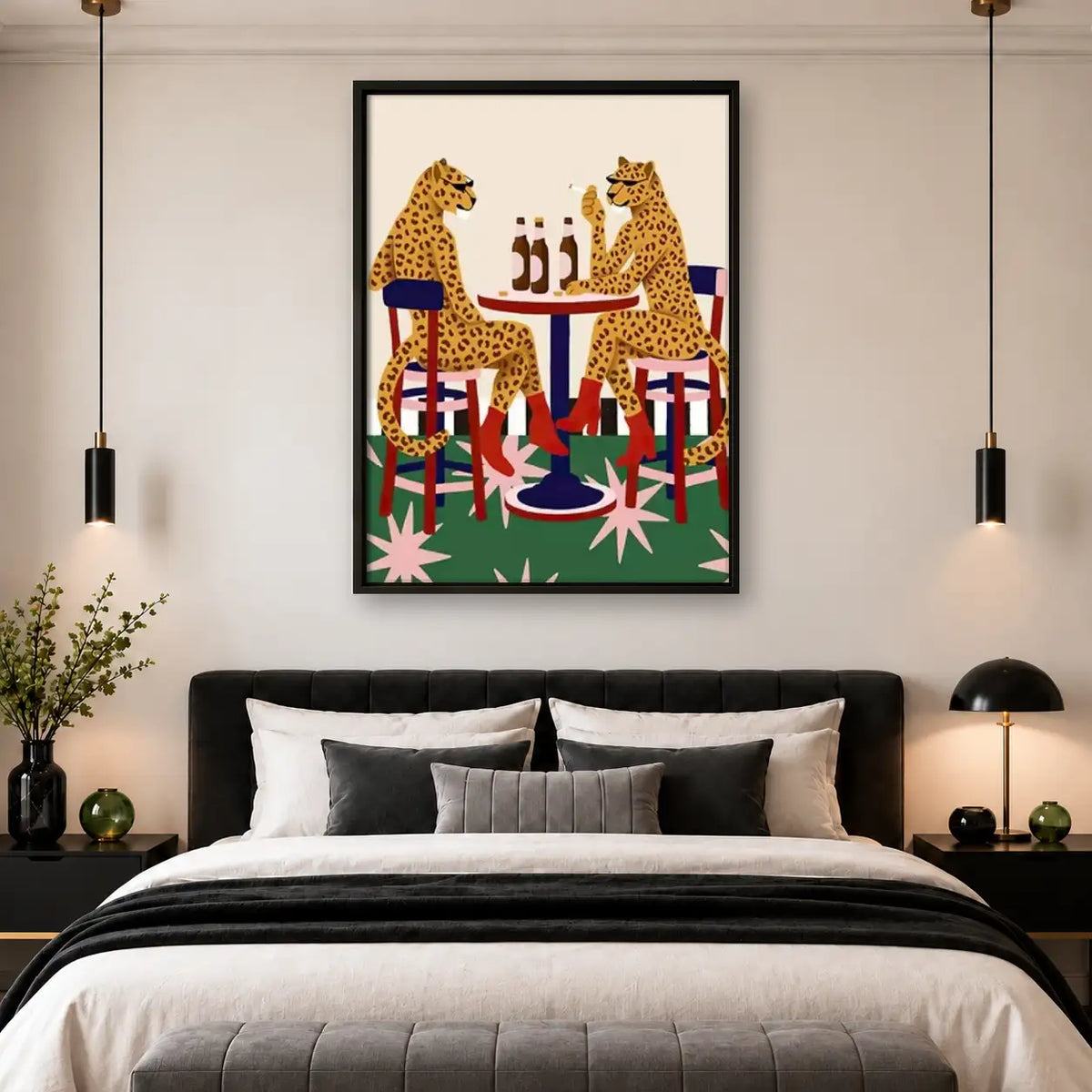 Leopards Dining Together Wall Art 4