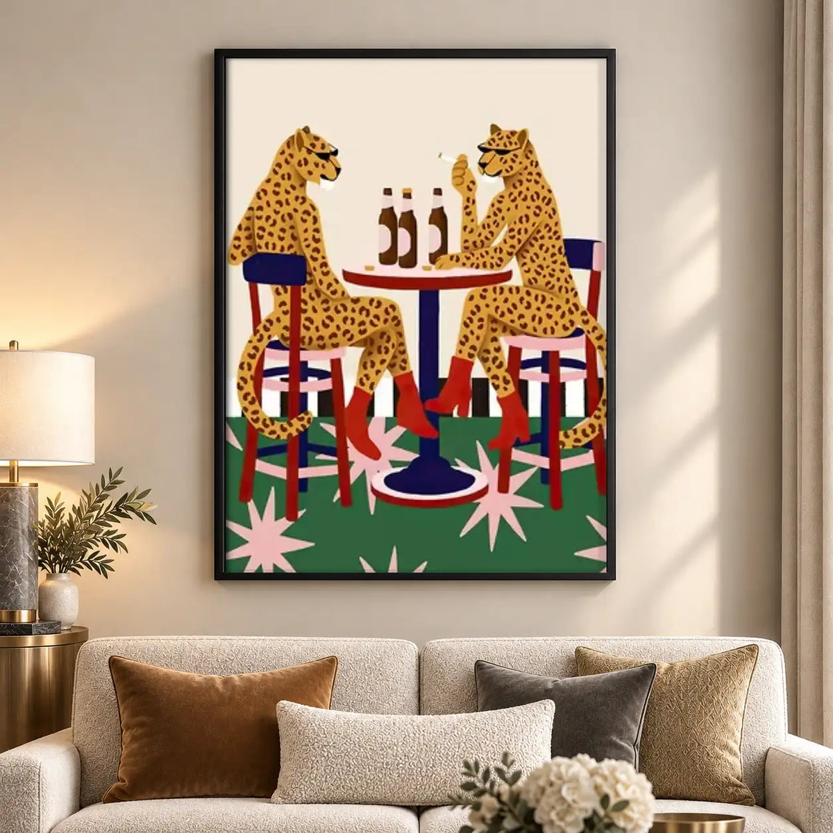 Leopards Dining Together Wall Art 5