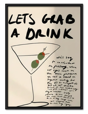 Lets Grab a Martini Typography Wall Art