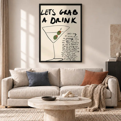 Lets Grab a Martini Typography Wall Art 2
