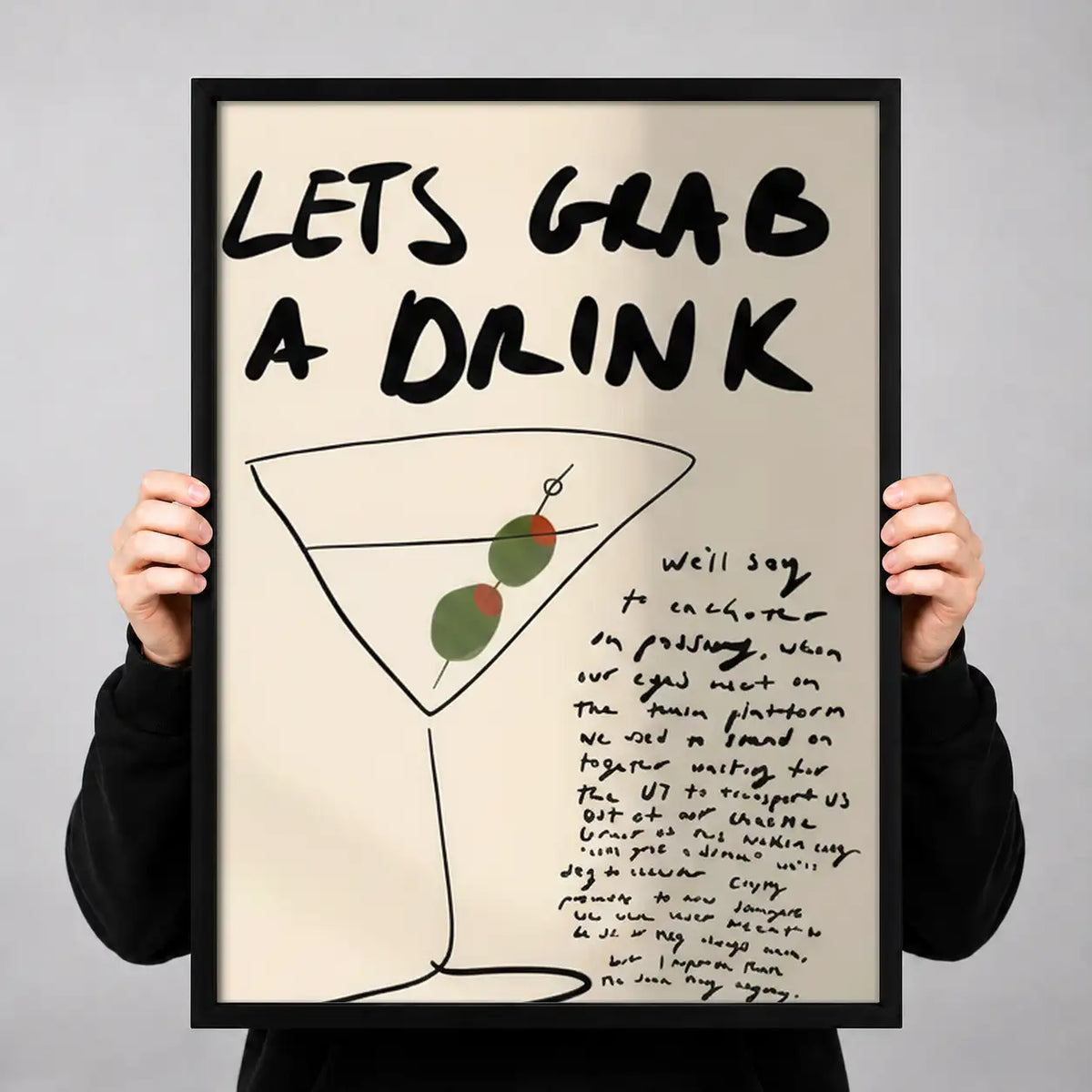 Lets Grab a Martini Typography Wall Art 3