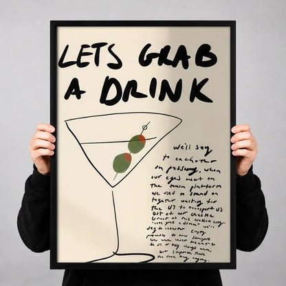 Lets Grab a Martini Typography Wall Art 3