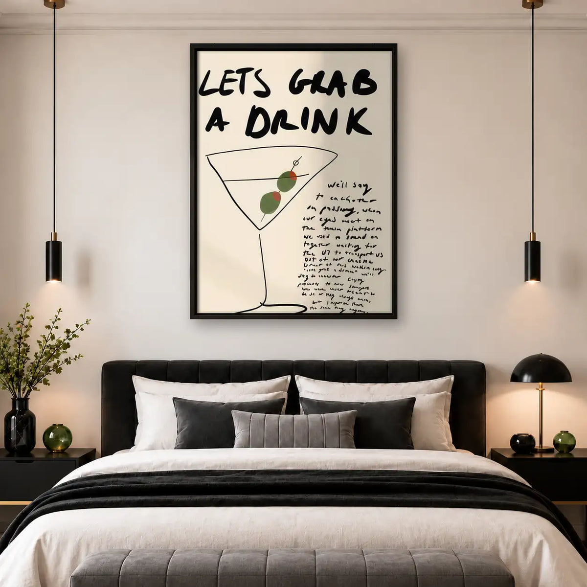 Lets Grab a Martini Typography Wall Art 4