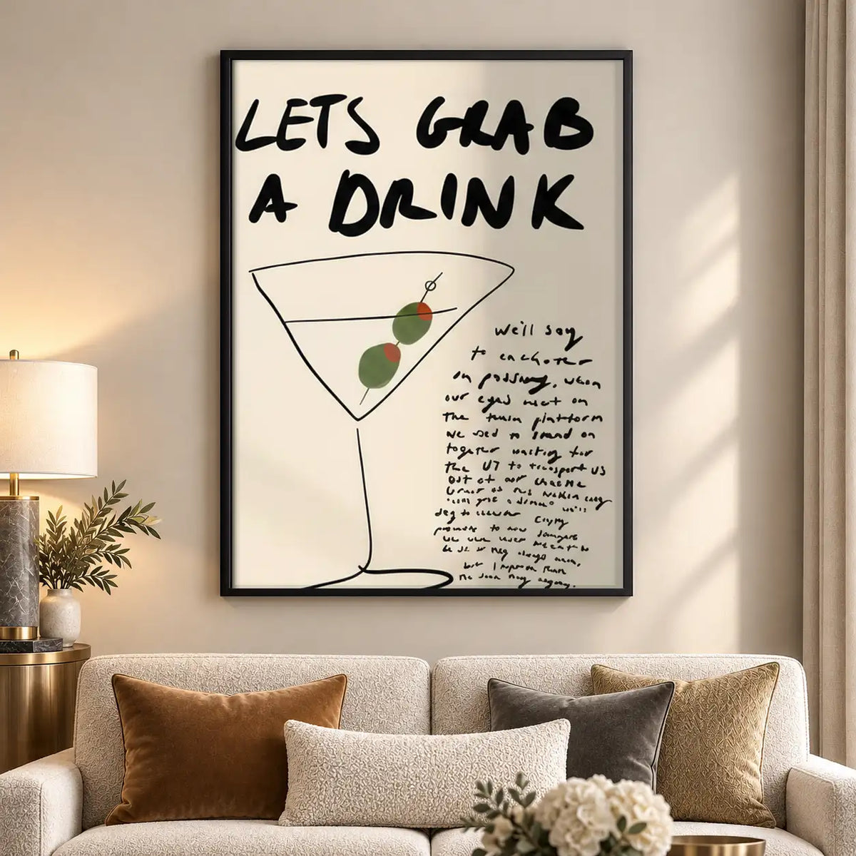 Lets Grab a Martini Typography Wall Art 5